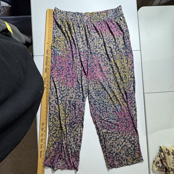 Cacique pahama set ribbed button up top floral pants grey Size 2X 22/24 - Picture 7 of 15